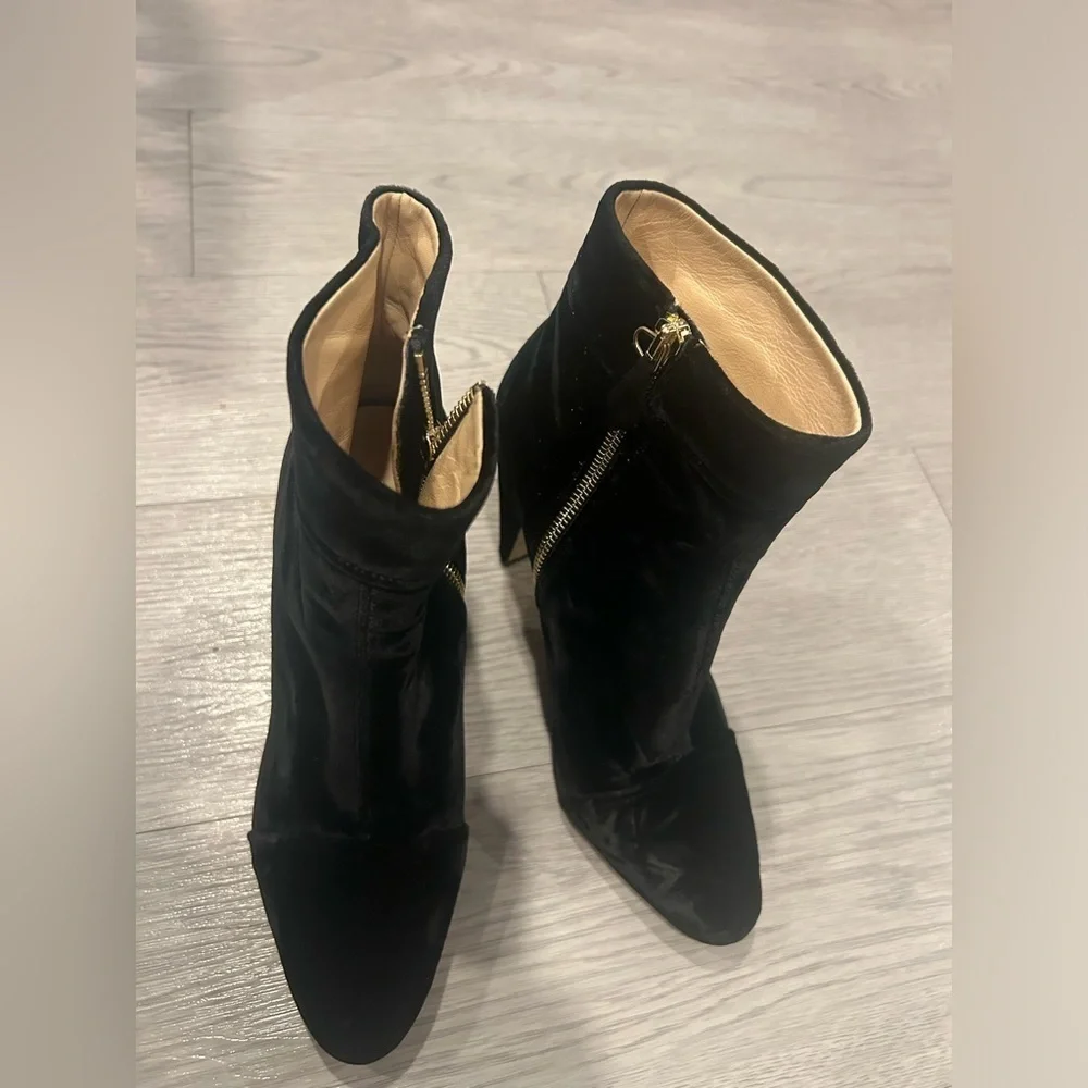Marion Parke Ditto Velvet Cap Toe High Heeled Bootie Size 37